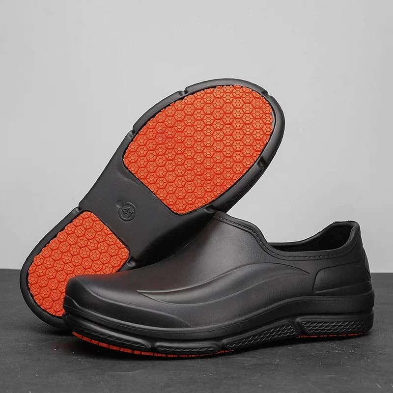 Chaussures de cuisine basses imperméables et antidérapantes pour hommes, chaussures de travail décontractées à semelle épaisse, chaussures sans