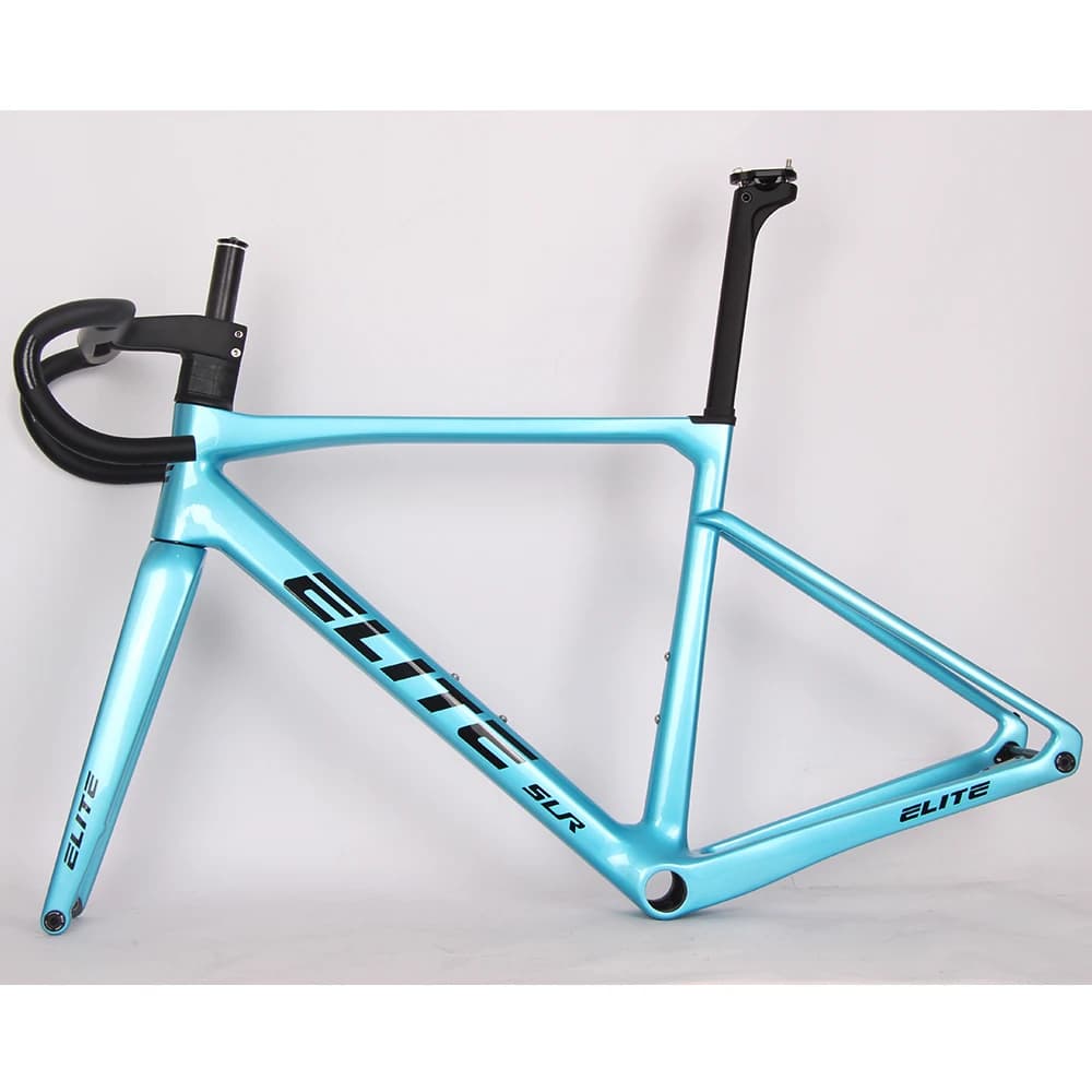 ELITE - Cadre de vélo entièrement intégré, cadre de route en carbone entièrement interne, fourche et tige de selle à axe traversant T47-86.5,