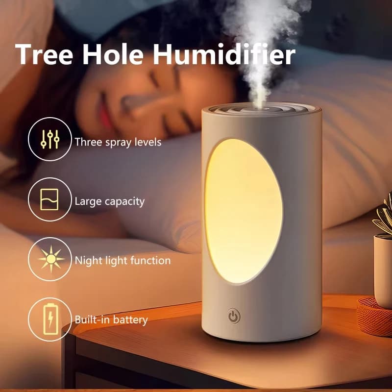 Diffuseur d'arômes portable de 600 ml avec lumières LED colorées, batterie rechargeable, humidificateur d'air sans fil pour chambre à coucher,