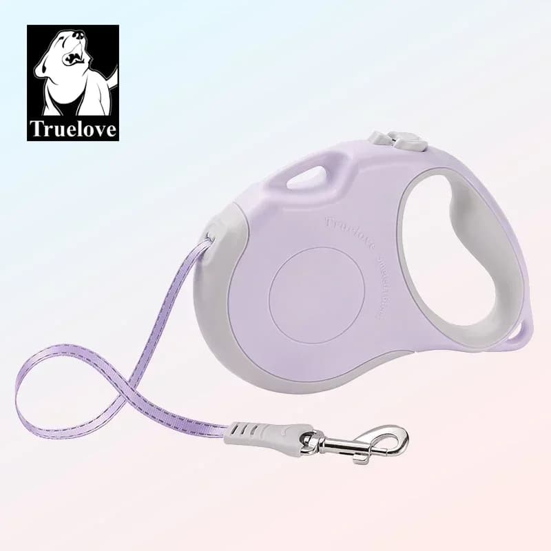 Truelove laisse rétractable sans enchevêtrement pour chien 16 pieds ruban en nylon solide frein à une main pause serrure chien chat propriétaires