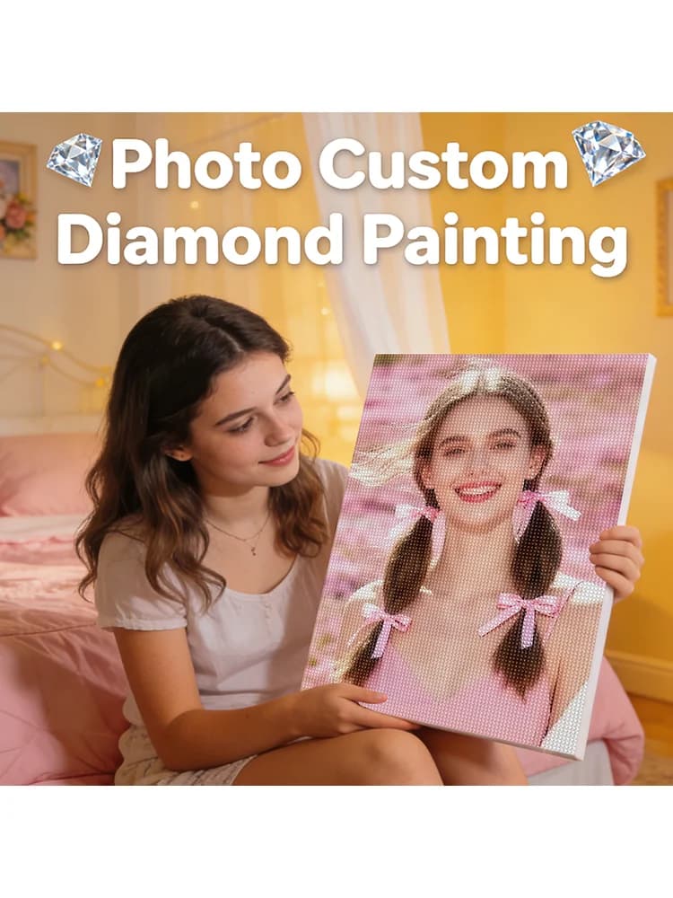 GATYZTORY Peinture diamant personnalisée avec photo, broderie diamant carrée complète, image en strass, cadeau DIY