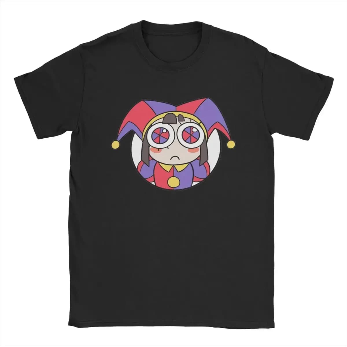 Hommes l'incroyable cirque numérique t-shirts Pomni tête 100% coton vêtements décontracté col rond T-Shirt Original T-Shirt