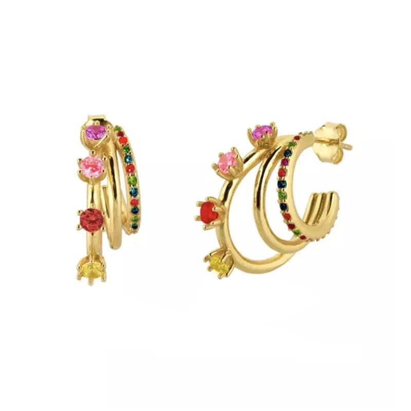 CRMYA – boucles d'oreilles couleur or pour femmes, Vintage, couleur CZ Zircon, Piercing, bijoux tendance, vente en gros, 2022