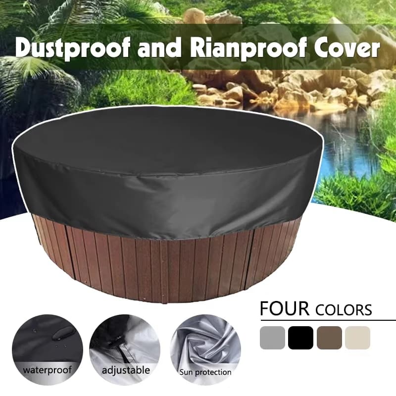 Couverture de baignoire ronde extérieure Anti-Uv Spa bain à remous housse Anti-poussière pliable protection solaire Anti-poussière couvertures
