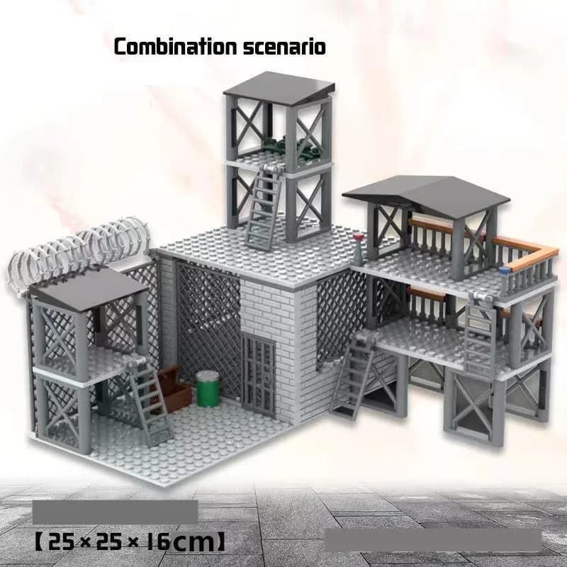 Kits de construction de modèles de Base militaire de l'armée WW2, jouets pour enfants garçons, fournitures militaires, tour de montre de l'armée,