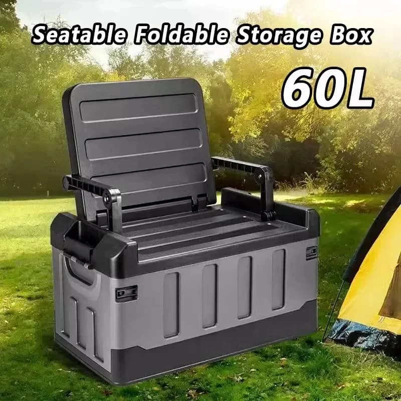 Grande boîte de rangement pliable, boîte de rangement portable pour siège de camping en plein air, boîte de rangement pour bagages épaissie,
