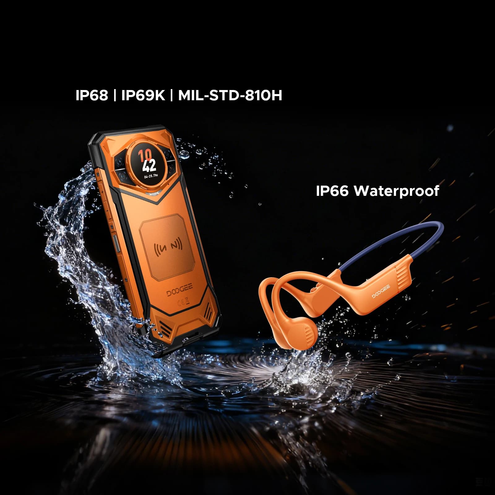 Version mondiale DOOGEE S200 VIP Édition 5G Téléphone robuste Android 16 Écran AMOLED arrière 1,32" 48 Go 256 Go Batterie 10100