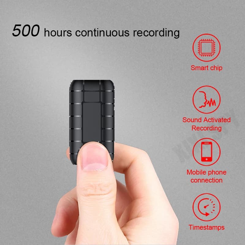 Mini enregistreur vocal à commande vocale, appareil d'enregistrement numérique de 500 heures, dictaphone professionnel, micro enregistreur audio