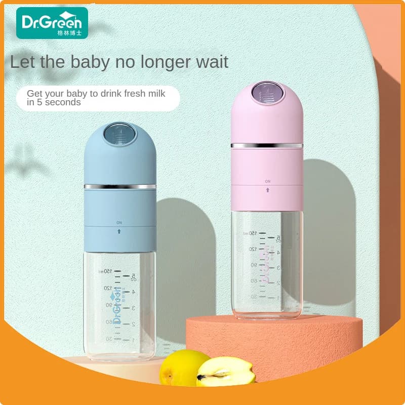 Dr.Green 4S biberon nouveau-né bouteille à large bouche verre 150 mL/240 mL isolation scellée remplissage de lait rapide bouteilles amovibles et
