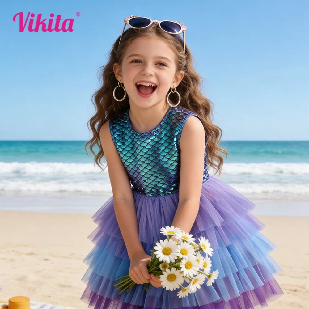 Robe sirène pour filles, Tutu de princesse, robes de bal d'été pour enfants en bas âge, vêtements décontractés pour fête d'anniversaire et