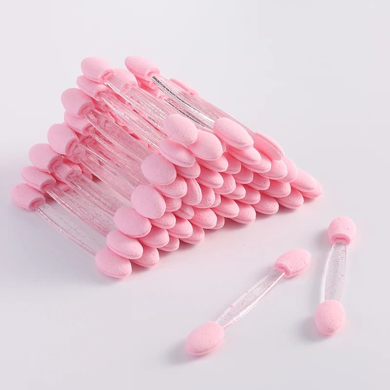 Brosse à ongles Double face chromée rose noir, brosse multifonctionnelle pour ongles, applicateur de poudre, bâtons éponge, fournitures pour