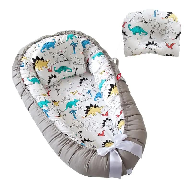 Lit nid de bébé avec oreiller, chaise longue Portable réglable pour nouveau-né, berceau de voyage doux et respirant pour lit de nouveau-né,