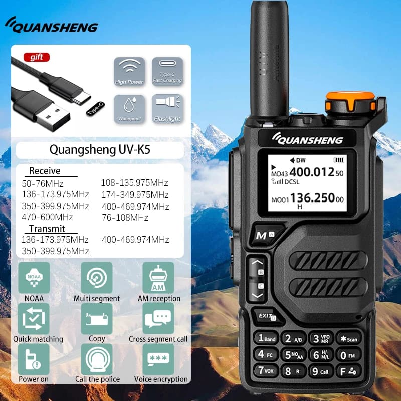 Quansheng-Corresponlégitiautomatique de la fréquence à un bouton, bande intégrale perforée, portable, extérieur, Go on Road Trip H, UVK5