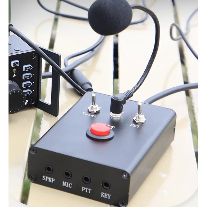 Microphone multifonction DIH-1For Yaesu et Xiegu Radio à ondes courtes CW Clé PTT Support Haut-parleur externe/téléphone de sauna