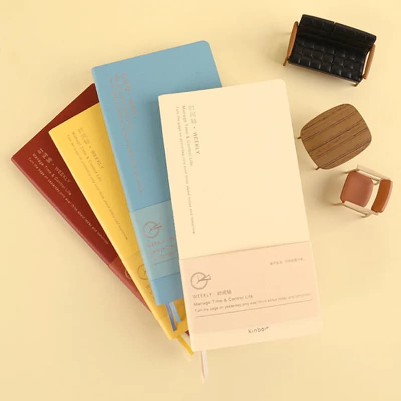 Kinbor planificateur hebdomadaire carnet Agenda non daté calendrier quotidien mensuel Journal livre Portable enregistrement Journal Plan bloc-notes