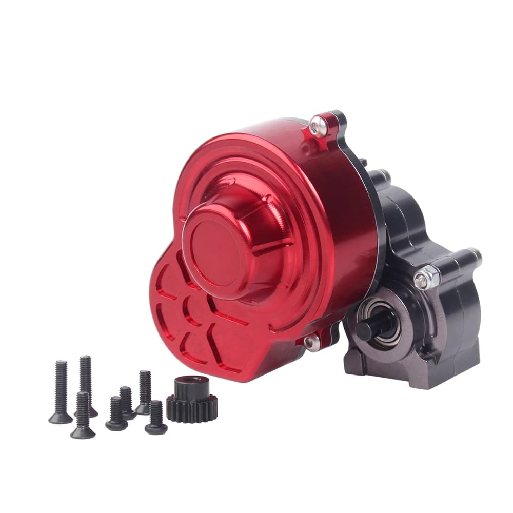 INJORA – Transmission complète de boîte de vitesses SCX10 en métal avec engrenage pour voiture sur chenilles axiale SCX10 1/10 RC, pièces de