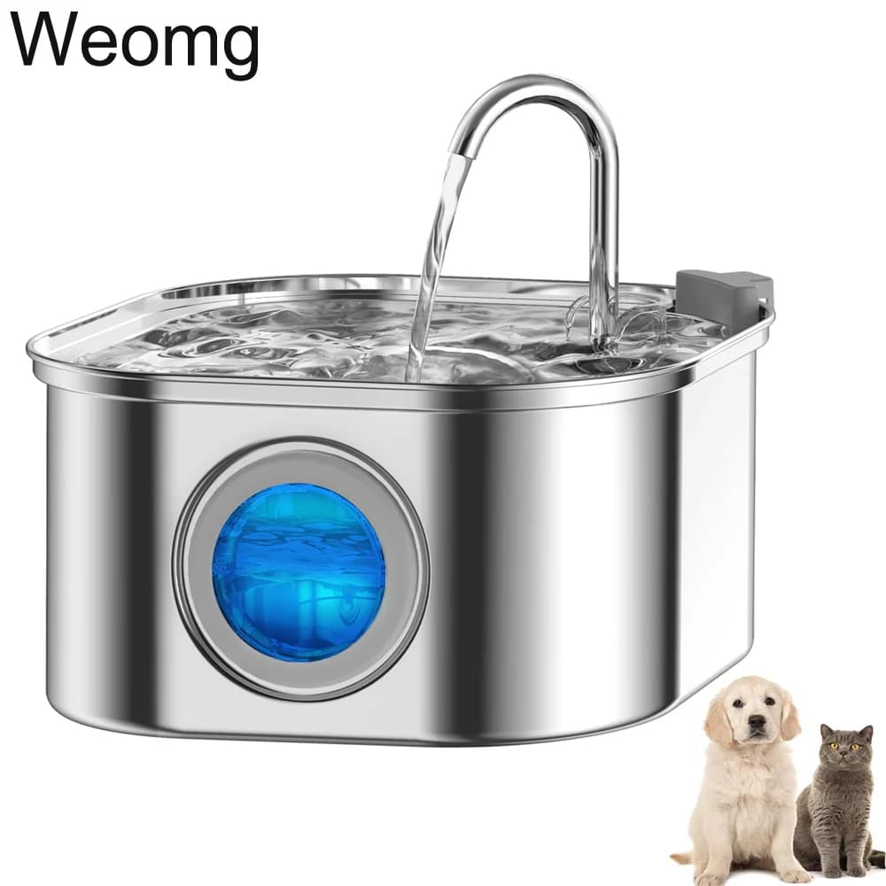 Fontaine d'eau automatique en acier inoxydable pour chat, 3l, abreuvoir pour chat, chiens, distributeur d'eau pour animaux de compagnie, accessoires