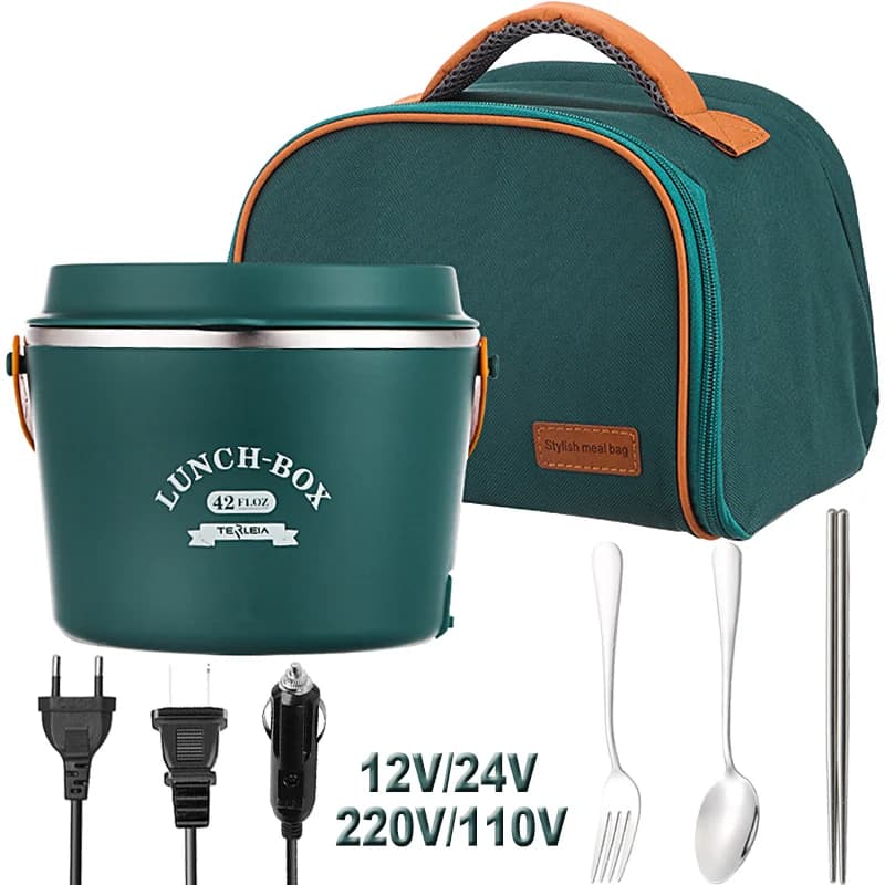 Boîte à déjeuner chauffante électrique pour pique-nique, voiture d'école et de bureau, conteneur chauffant Portable en acier inoxydable pour