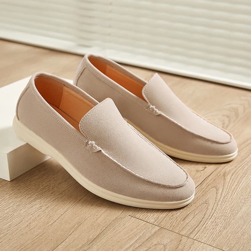 Chaussures habillées pointues en cuir suédé pour hommes, mocassins confortables pour le travail de fête de mariage, chaussures d'affaires