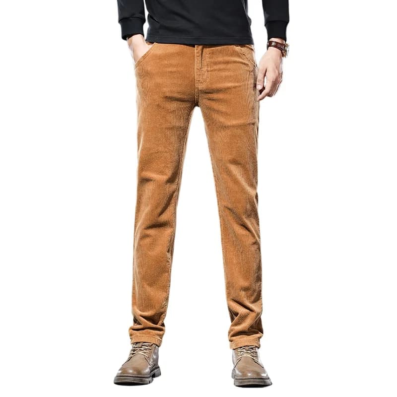 4 couleurs velours côtelé pantalons décontractés hommes 93% coton Stretch affaires mode pantalon automne droit classique marque mâle pantalon