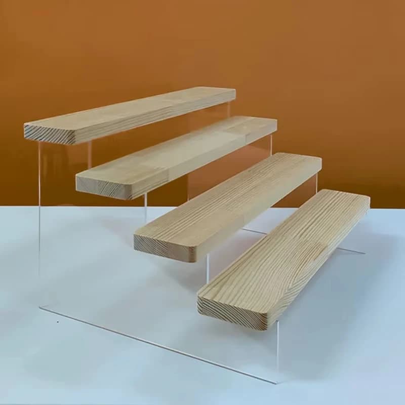 Présentoir en acrylique et en bois pour jouets, modèles de voiture, figurines, étagère de rangement de bureau à 1 à 5 niveaux pour cosmétiques,