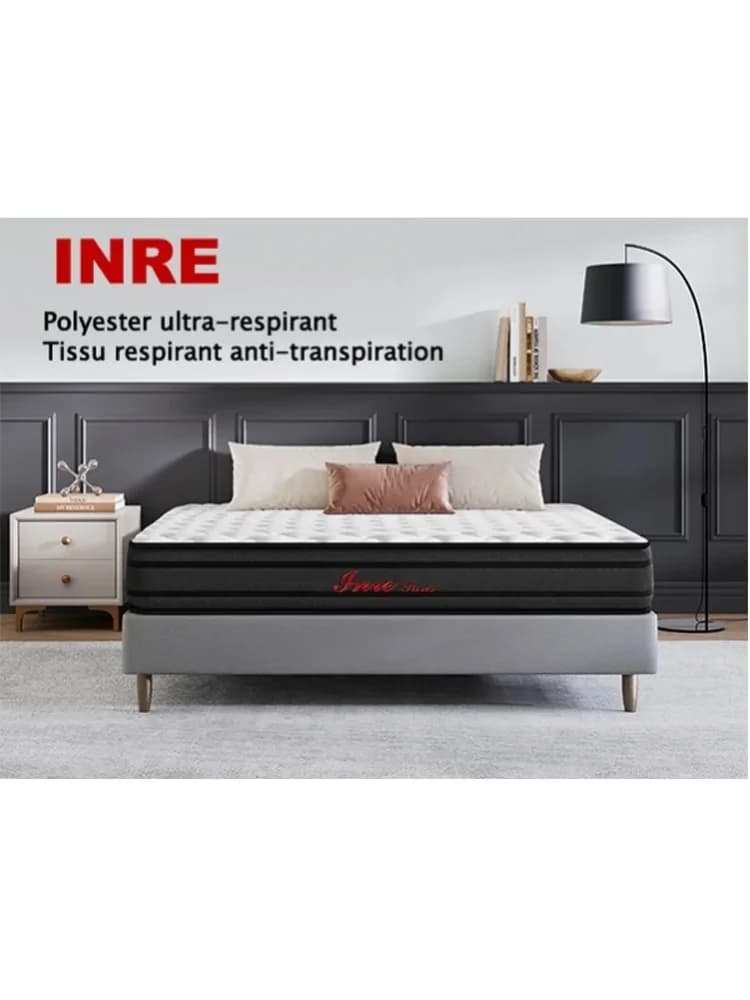 Matelas 25 cm Ultra Épais Réversible – INRE – Soutien Ergonomique, Confort Optimal, Hypoallergénique – 140x190 / 140x200 / 160x200 / 180x200