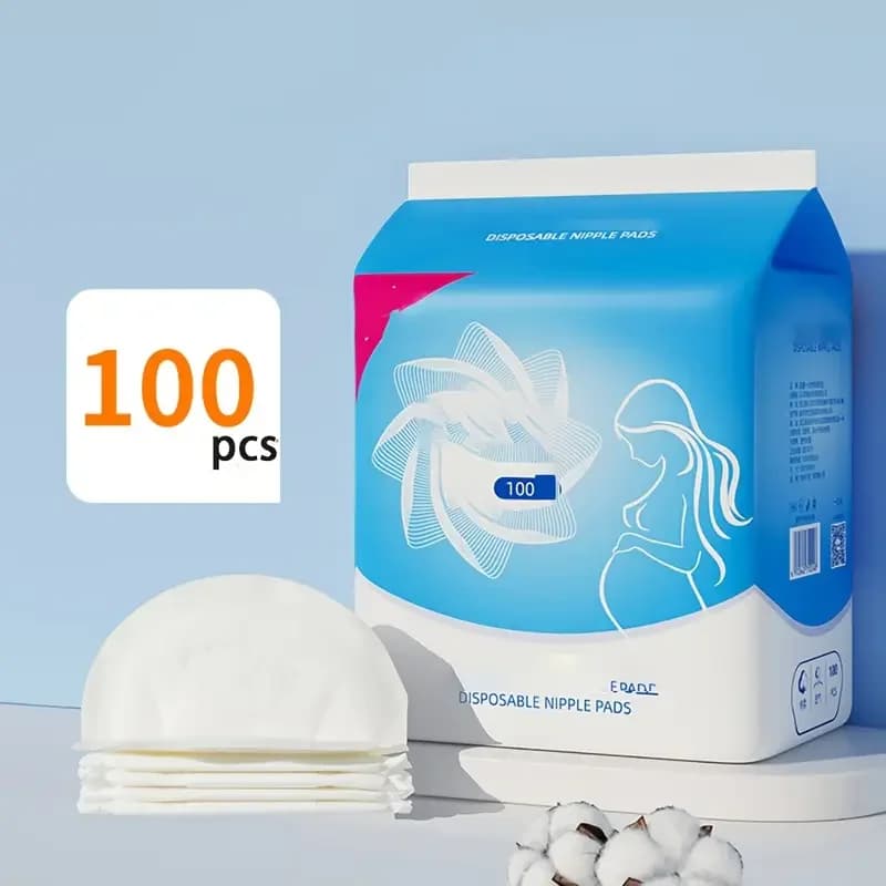 Coussinets d'allaitement doux 100 pièces, coussinets d'allaitement confortables et jetables pour mamans, blancs, 100% fibres de polyester, parfaits
