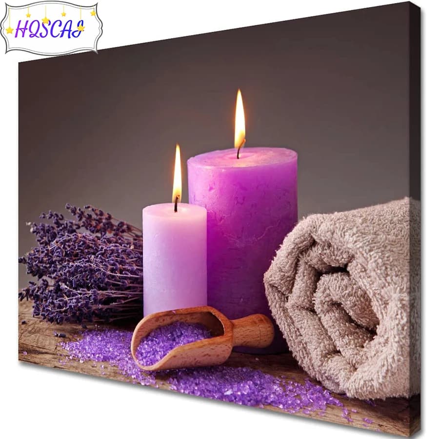 Aromathérapie 5D Bougie Diamant Peinture, Plein Carré 5D DIY Diamant Broderie Strass Mosaïque Point De Croix Décor À La Maison