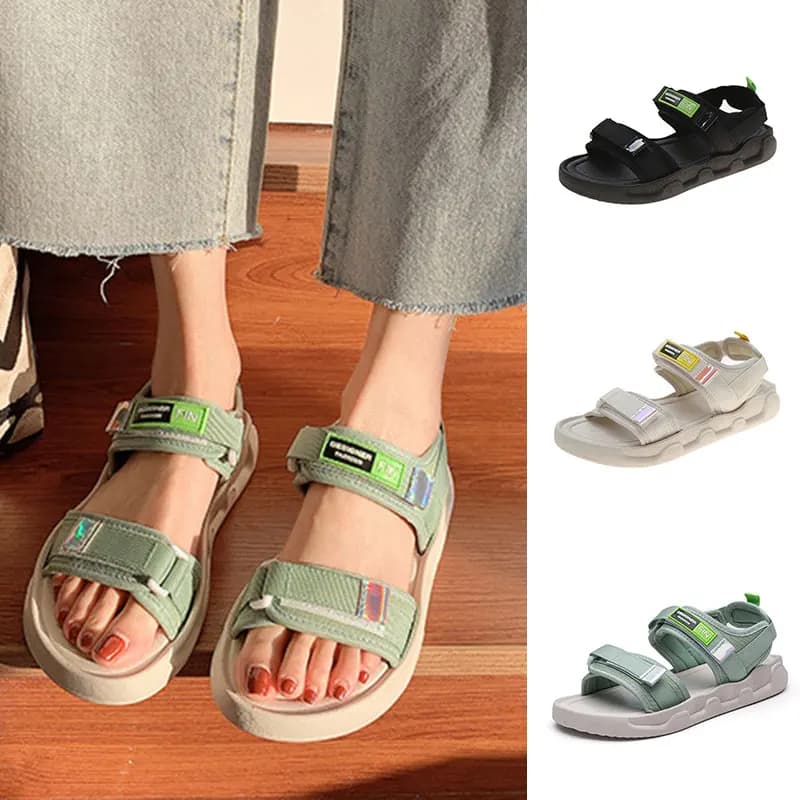 Sandales à semelles épaisses pour femmes, antidérapantes, confortables, vêtements d'extérieur, bord de mer, pour l'été, sangle à boucle,