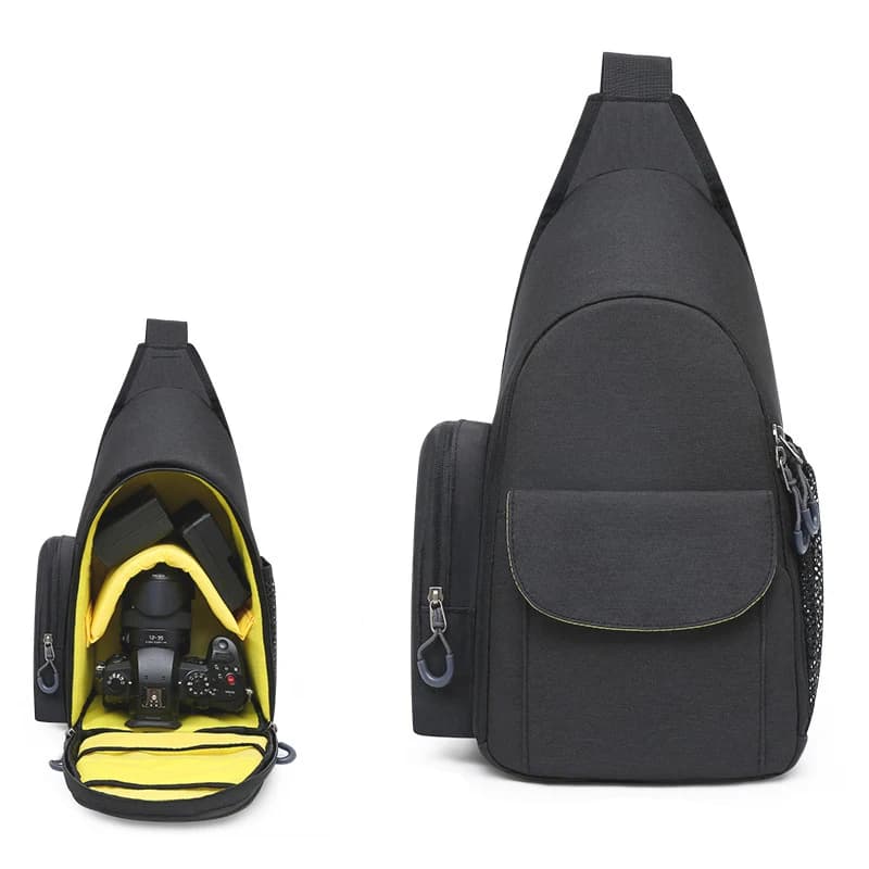 Sac à bandoulière en Nylon pour appareil photo, sac à main de poitrine pour Sony Nikon Canon DSLR, accessoires d'objectif pour appareils photo