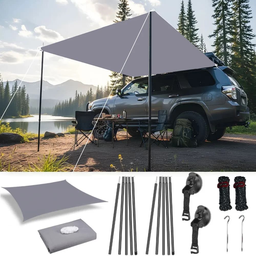 Auvent de voiture pour fourgonnette, camping-car, caravane, camion, véhicule 2x3M 2x4M, abri solaire imperméable, auvent anti-UV, voile d'ombrage