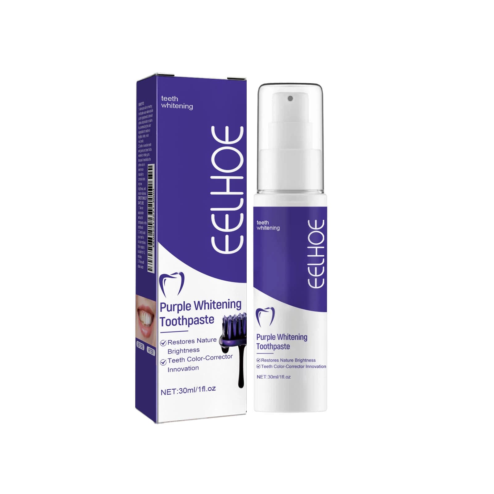 Dentifrice blanchissant V34, blanchiment instantané des dents, élimination des taches dentaires et du tartre, hygiène buccale, haleine fraîche,