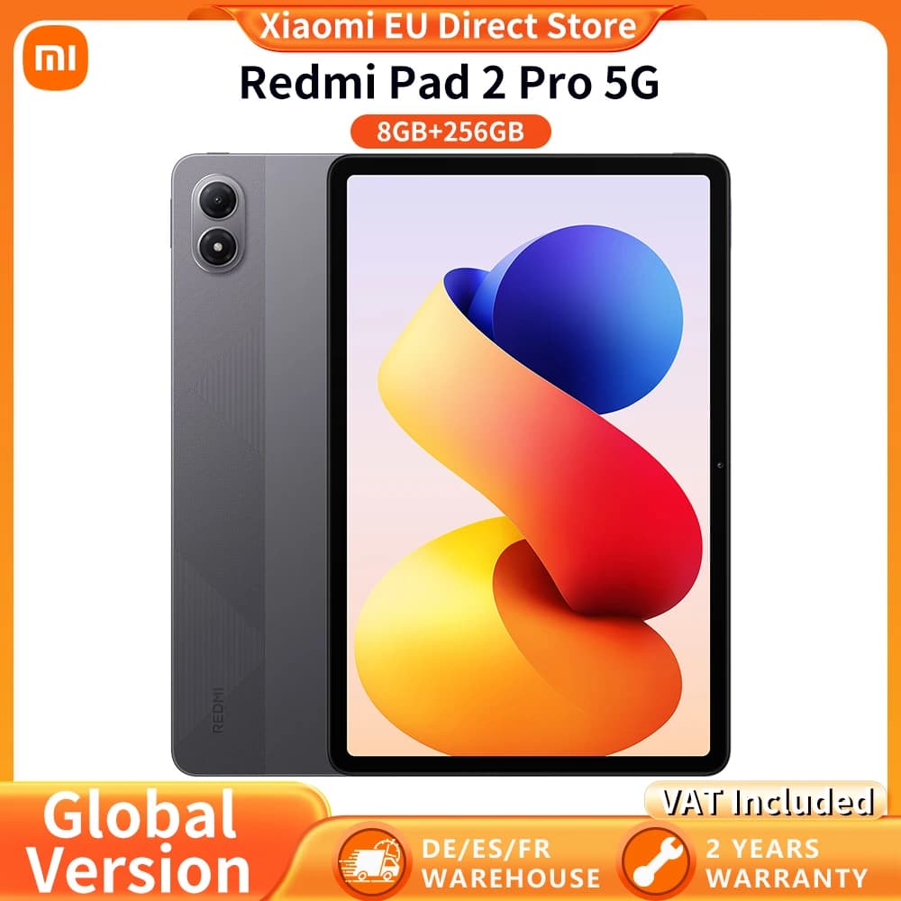 Version globale Xiaomi Redmi Pad 2 Pro 5G 12,1 pouces, batterie 12000 mAh, Type-C, Xiaomi HyperOS, quatre haut-parleurs pour un son stéréo immersif