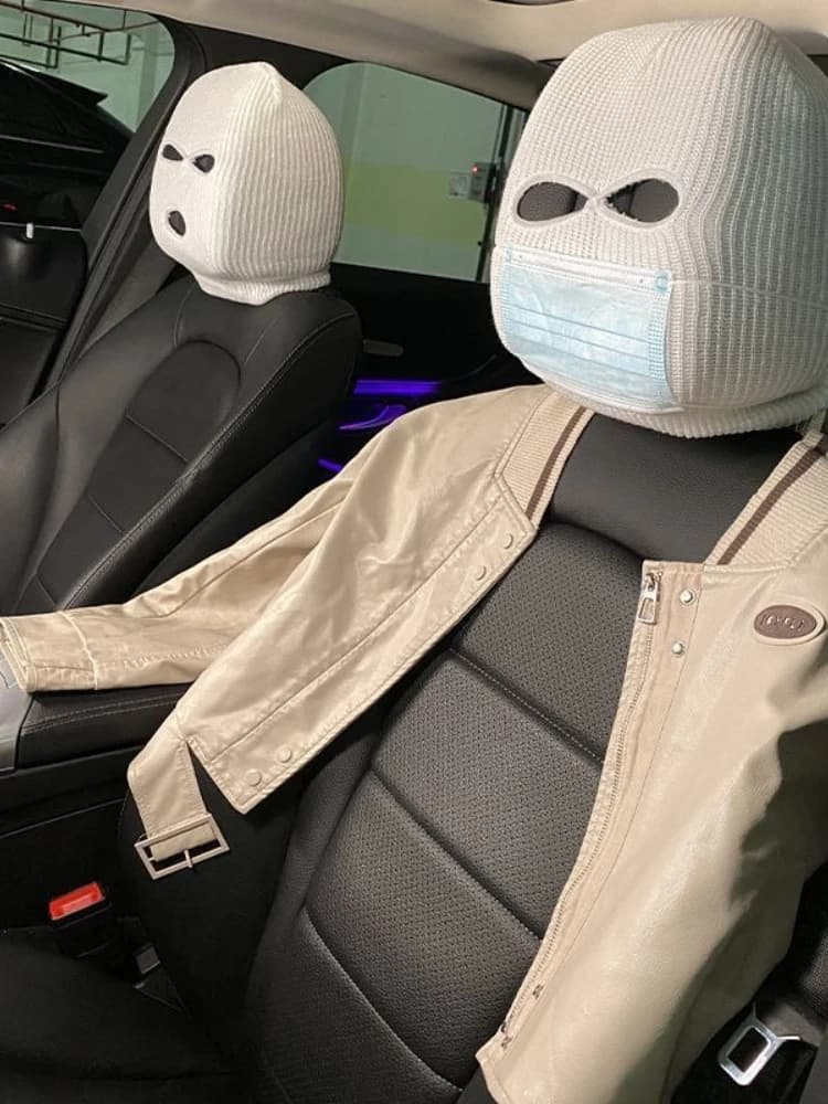 Appui-tête de siège de voiture à 3 trous, couverture complète du visage, masque de Ski, chapeau, Protection Anti-poussière, siège de voiture