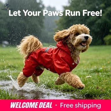 Poncho de pluie pour animaux de compagnie d'extérieur, imperméable, avec capuche et détails réfléchissants, combinaison respirante en maille pour