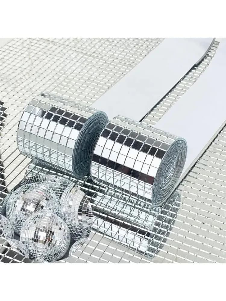 Mini miroirs carrés auto-adhésifs, artisanat réel, carreaux de mosaïque, autocollants de salle de bains, artisanat fait à la main, fabrication de