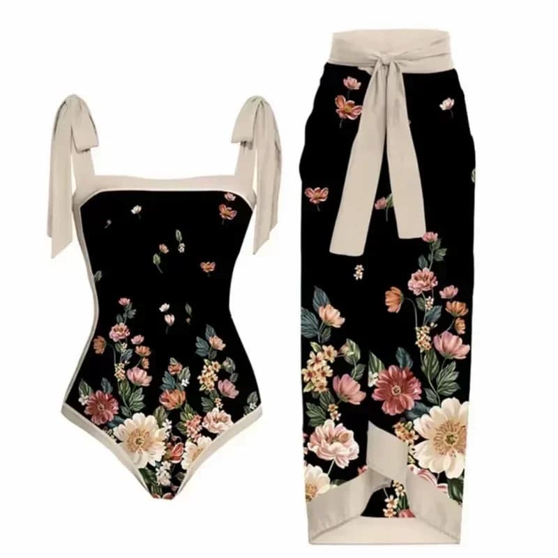 Maillot de bain une pièce avec jupe, maillot de bain d'été pour femme, nœud papillon, cache-maillot, nouvelle collection 2026, luxueux et