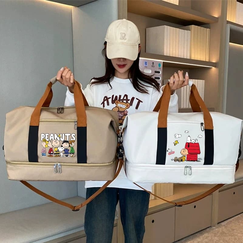 Sac de voyage SNOOPY, sac de sport imperméable pour femmes, sac de sport de fitness pour hommes, sac de rangement, sac à bandoulière, cadeau