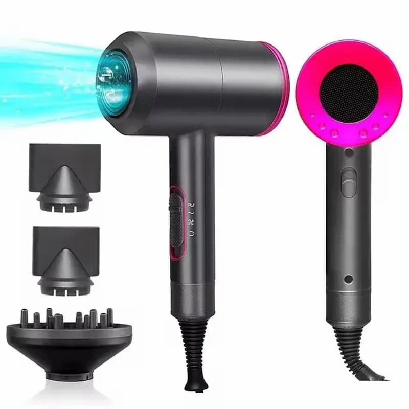 Sèche-cheveux professionnel à ions négatifs avec diffuseur, air chaud et froid, brosse de salon, vent de bain, 2000W