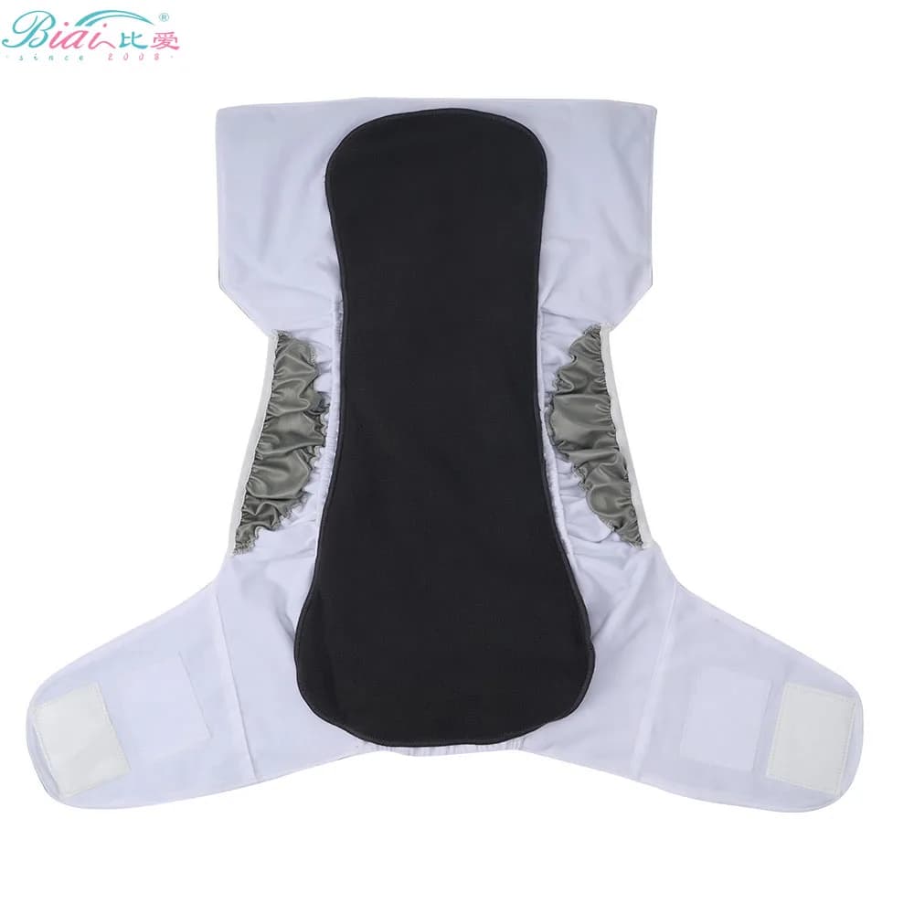 BIAI-Couches lavables en charbon de bambou pour adultes, réutilisables, en microcarence, respirantes, respectueuses de la peau, 1/3/5 pièces