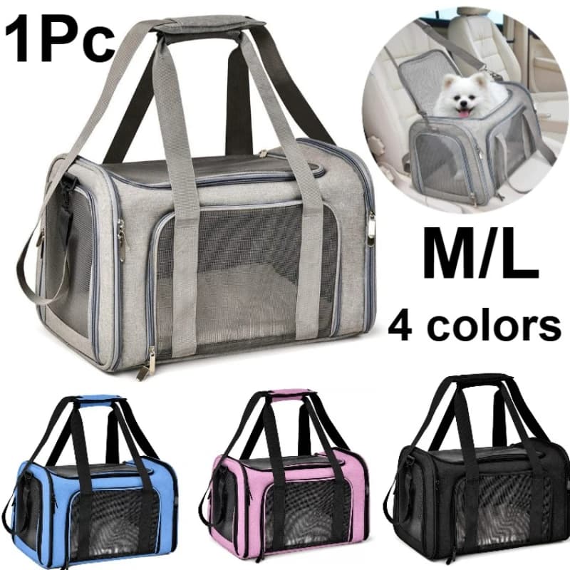 Porte-animaux de compagnie de taille M/L pour chats, chiens, chiots jusqu'à 13/15 lb, rose/bleu/gris, approuvé par la compagnie aérienne TSA,