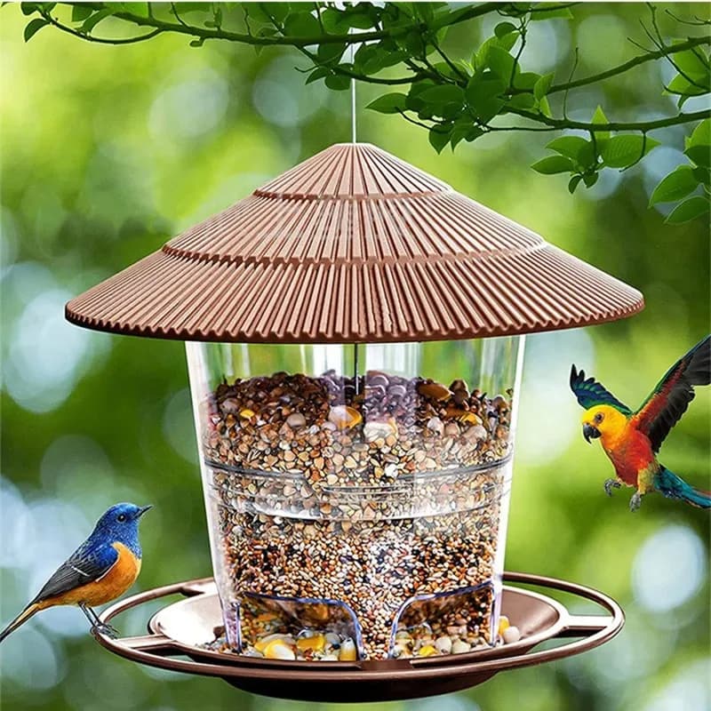 Mangeoire à oiseaux automatique, outil d'alimentation au pied, mangeoire à oiseaux d'extérieur, mangeoire suspendue, distributeur de noix à