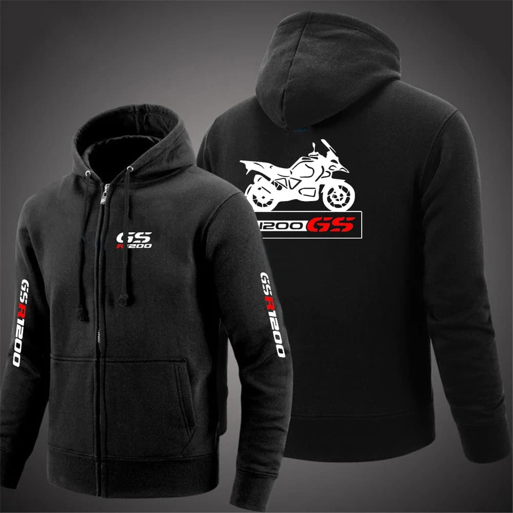 Sweat-Shirt à Capuche Long et Décontracté pour Moto R 650 800 1150 GS Adventure, Solide, avec Fermeture Éclair, Contour des Documents, Wstring de