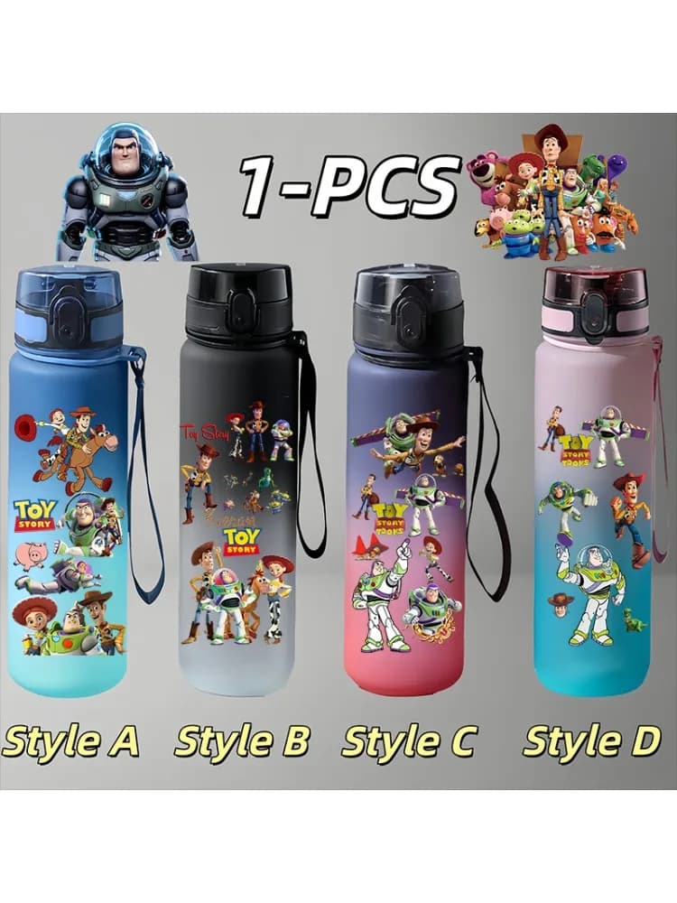 Gobelet portable de style dessin animé Toy Story 650 ml, grande capacité, anti-fuite, adapté aux enfants, pour l'école, les voyages en plein air,
