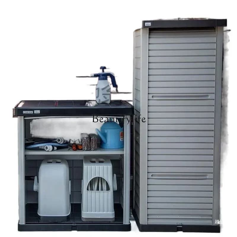 Armoire de rangement pour balcon, armoire à outils d'extérieur, résistant au soleil et à la pluie, 12
