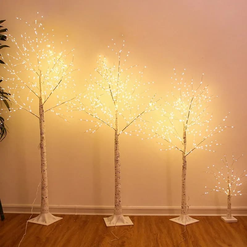 Lumière de chambre à coucher de bouleau de LED, décoration de paysage Shoous, décor de bricolage de nouvel an, cadeau de fête d'arbre de Noël