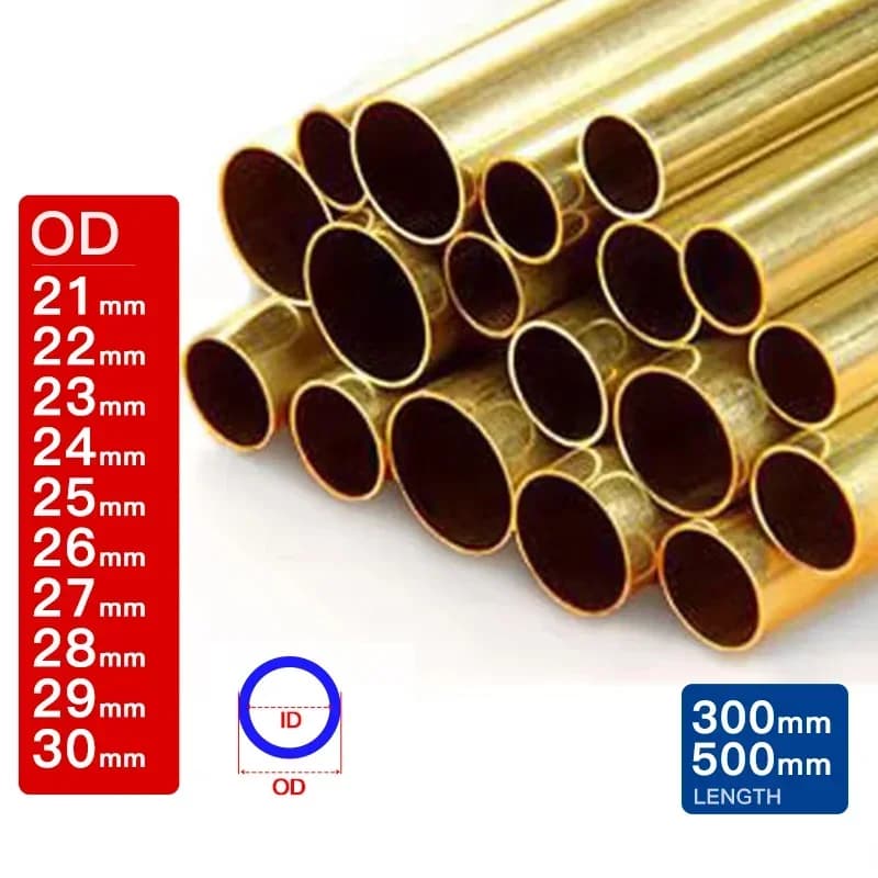 Tube en laiton creux, droit, rond, fin, diamètre extérieur 21 22 23 24 25 26 27 28 29 30 mm, longueur 300 500 mm, pour tuyauterie