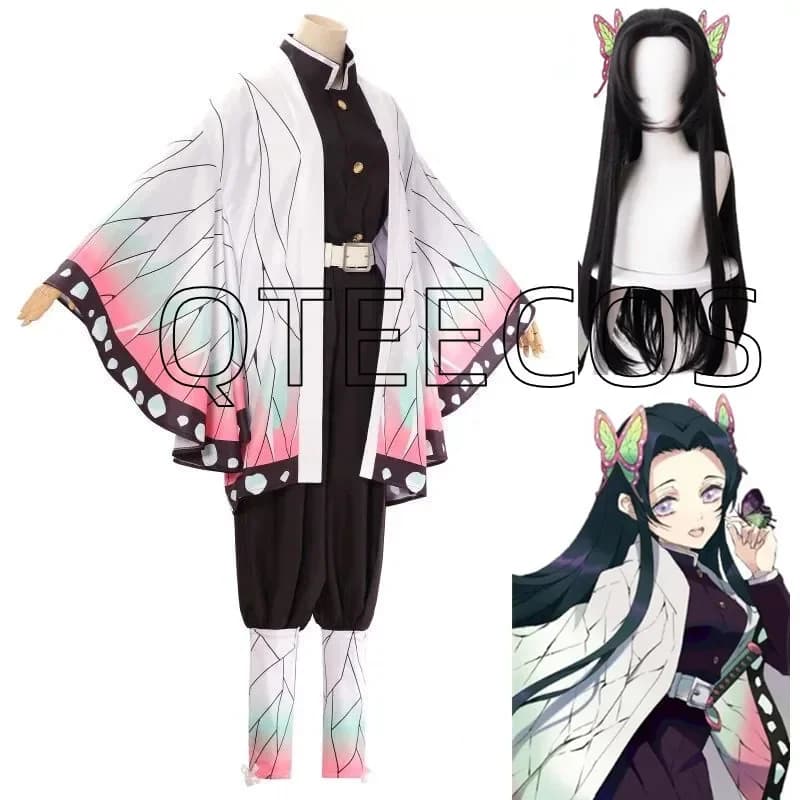 Costume de Cosplay démon Kochou Kanae pour adultes, Anime Kimetsu No Yaiba Shinobu Kochou, vêtements d'halloween