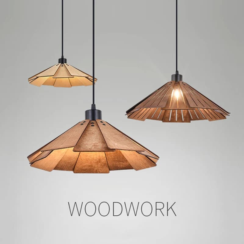 Wine--sabi-Lampe LED Suspendue en Bois, Luminaire Décoratif d'Nik, Idéal pour une Salle à Manger, un Salon ou un Restaurant