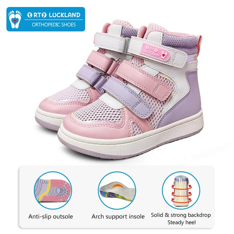 Ortoluckland enfants chaussures décontractées enfants pieds plats baskets orthopédiques printemps mode Tipsietoes bottes en maille pour les filles